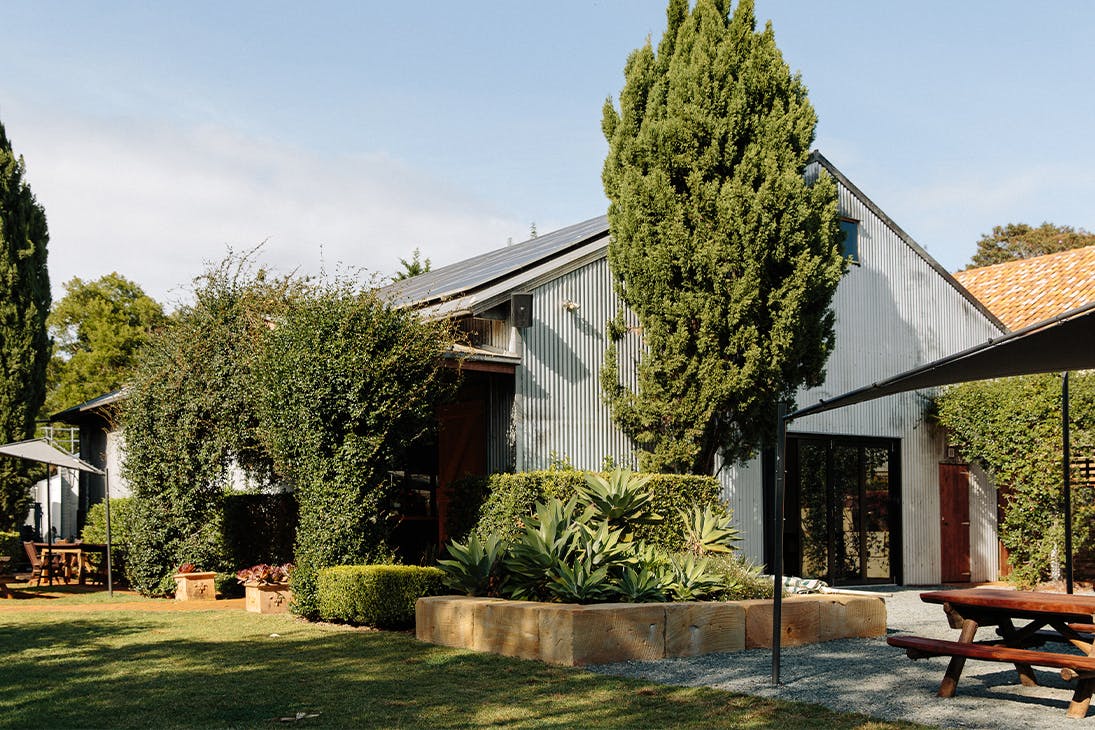 The exterior of the building at witches falls winery